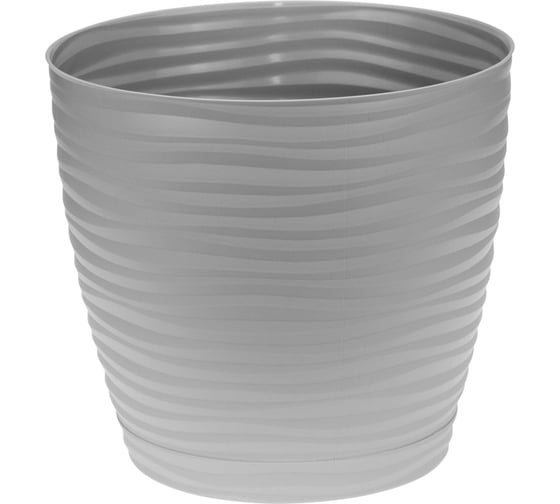 Изображение товара Кашпо IDEA ДЮНА D180 мм, 3 л, с поддоном М 3069 Серый