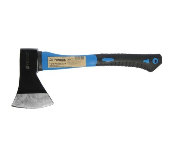 Изображение товара Топор ТУНДРА кованый фибергласовое обрезиненное топорище 38 см, 800 г 882046