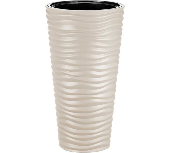 Изображение товара Кашпо IDEA ДЮНА D340 мм, H630 мм, 42 л, со вставкой М 3402 Кремовый