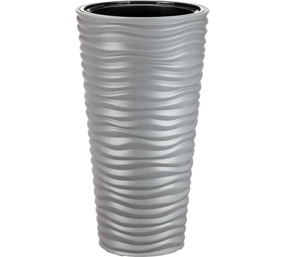 Изображение товара Кашпо IDEA ДЮНА D340 мм, H630 мм, 42 л, со вставкой М 3402 Серый