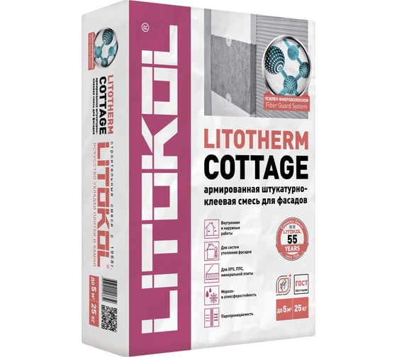 Изображение товара Универсальный штукатурно-клеевой состав LITOKOL LITOTHERM COTTAGE 25 kg 480830002