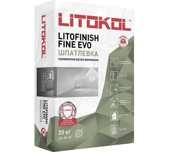 Изображение товара Шпаклёвочная смесь LITOKOL Litofinish Fine EVO 20 kg 496230002
