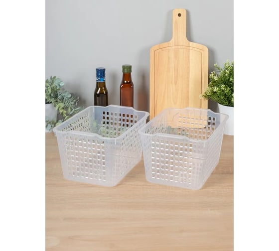 Изображение товара Комплект корзинок универсальных Econova 272x190x145 мм, 5,3 л 3 шт бесцветный 43523030122