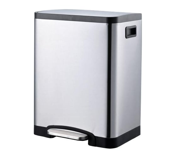 Изображение товара Контейнер для разделения мусора Nofer 15 л х 2, с педалью и плавной крышкой 09112.S