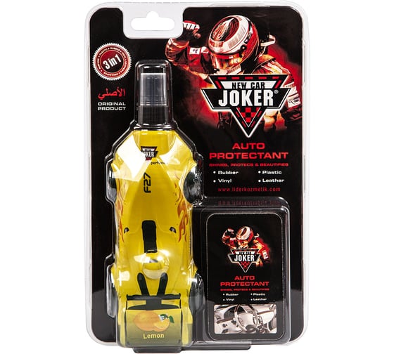 Изображение товара Защитный полироль с губкой Joker New лимон (250 мл) JK lemon-car