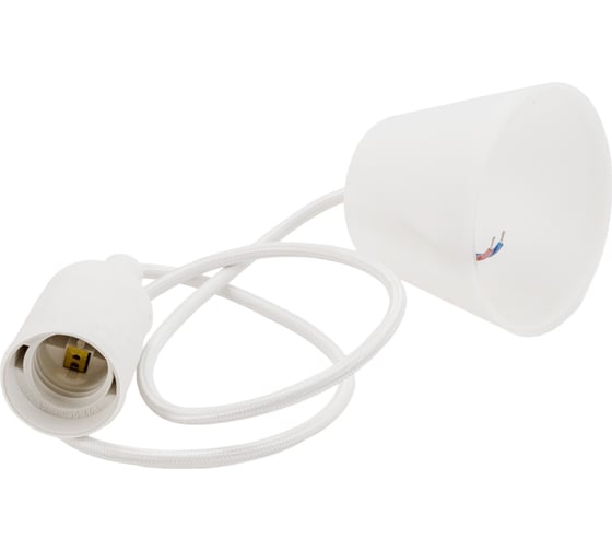 Изображение товара Патрон IN HOME Е27, силиконовый, со шнуром 1м, белый 4690612008684