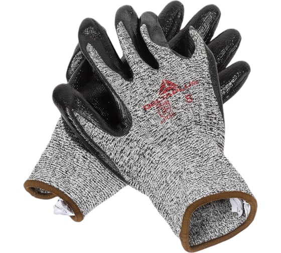 Изображение товара Трикотажные антипорезные перчатки с нитриловым покрытием Delta Plus VENICUTC03, размер 8, упаковка 3 VECUTC03GRG308