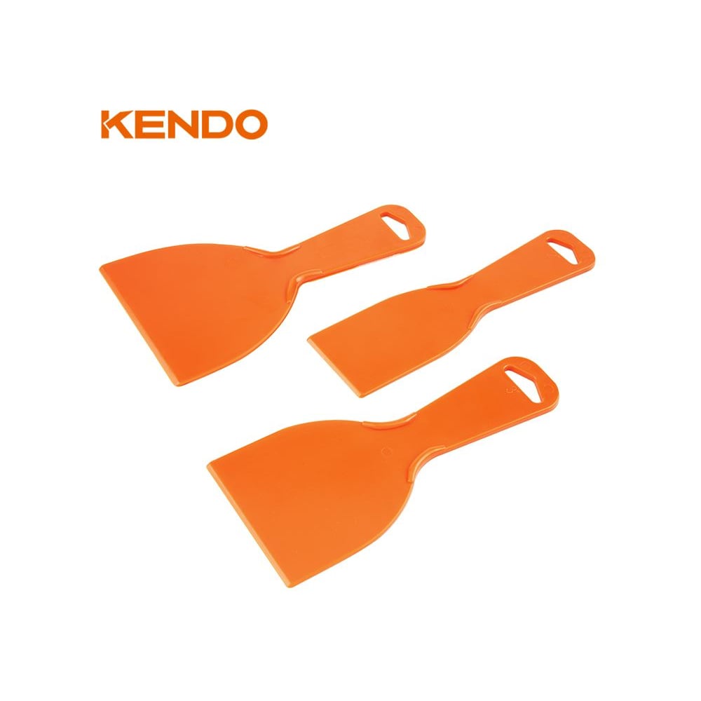 Изображение товара Набор пластиковых скребков KENDO 3 шт. для очистки и обслуживания поверхностей