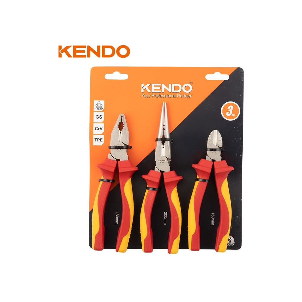 Изображение товара Качественный набор диэлектрического инструмента KENDO 3 шт для профессионалов