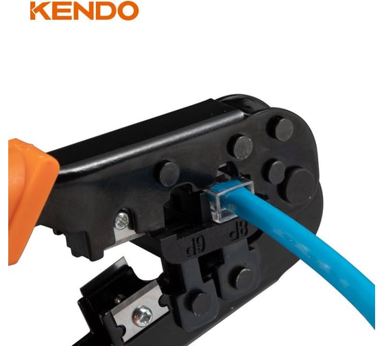 Изображение товара Обжимные клещи KENDO  RJ11, RJ12, RJ45 190 мм 11711