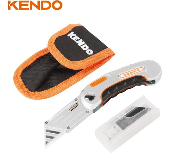 Изображение товара Нож трапециевидный KENDO с футляром, 5 лезвий в комплекте 30637
