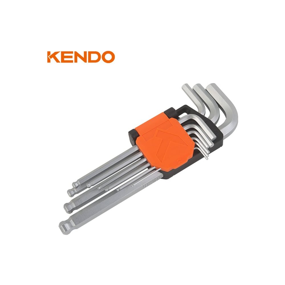 Изображение товара Набор удлиненных имбусовых ключей с шаром KENDO 9 шт. 20737