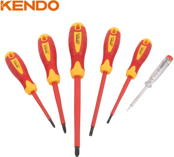 Изображение товара Набор диэлектрических отверток KENDO 6 шт. 1000 В 20483