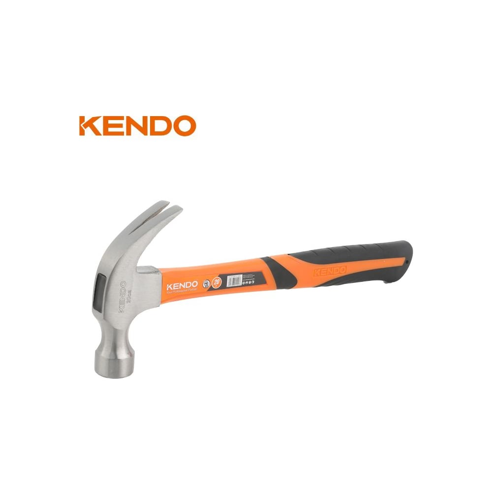 Изображение товара Молоток-гвоздодер KENDO 340 г с фибергласовой рукояткой для столярных работ