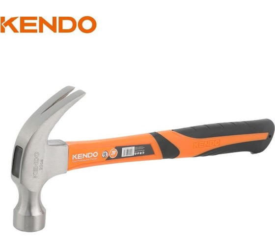 Изображение товара Молоток-гвоздодер KENDO с фибергласовой рукояткой, 340 гр 25105