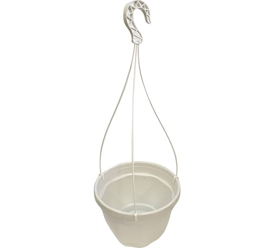 Изображение товара Кашпо Мультипласт Групп НИКА с подвесом и поддоном 150мм 1л белое MPG6313
