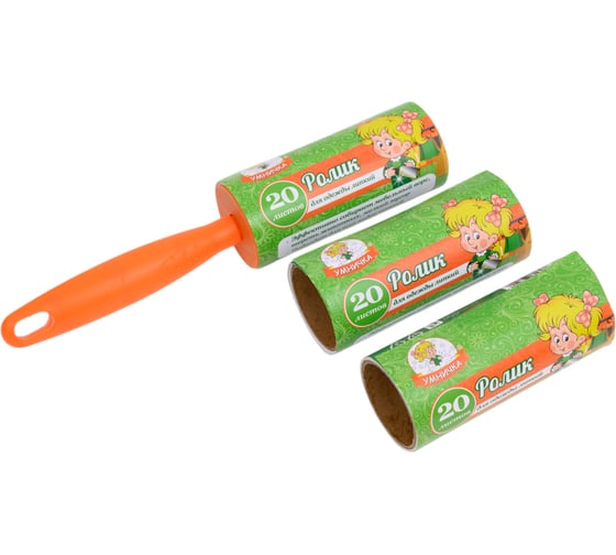 Изображение товара Липкий ролик для одежды Умничка + 2 запасных блока 20л косая насечка S151380