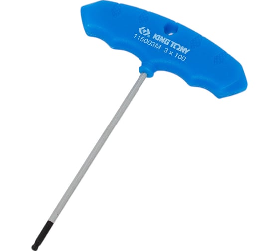 Изображение товара Т-образный шестигранник KING TONY 3 мм, 90,0 х 137,0 мм, с шаровым окончанием 115003MR