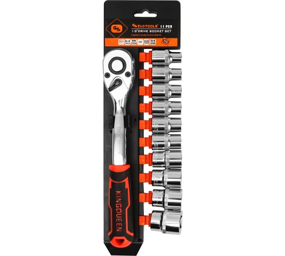 Изображение товара Трещотка с шестигранными головками KINGQUEEN 1/2", 11 шт. WIB-10051