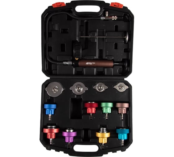 Изображение товара Набор для тестирования герметичности системы охлаждения AFFIX 14 предметов, кейс AF10331014C
