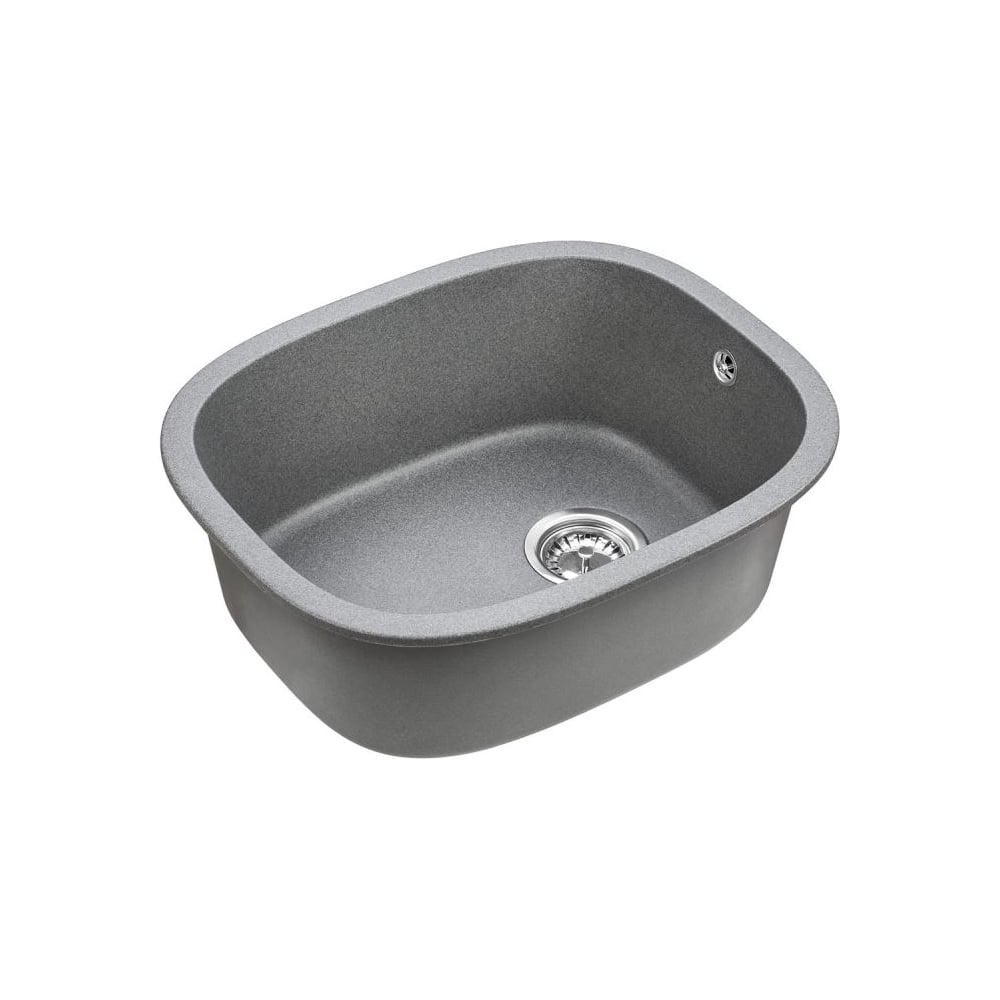 Изображение товара Гранитная мойка EMAR Антрацит EMQ-1560.P для кухни, овальная, искусственный гранит