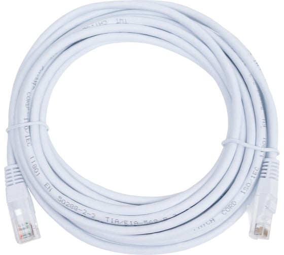 Изображение товара Патч-корд TWT RJ45-RJ45, 2 пары, UTP, категория 5е, 5 м, белый, TWT2-45-45-5.0-WH