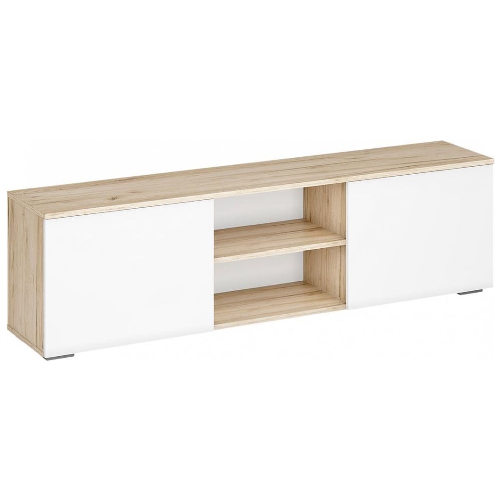 Изображение товара ТВ-тумба Woodville Алетра ТБ01-1600 дуб крафт серый/глянец белый 580875