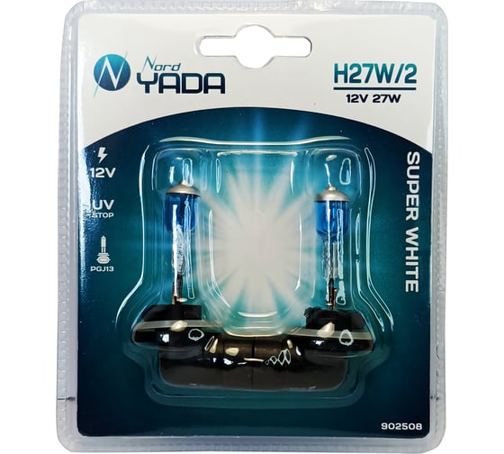 Изображение товара Лампа Nord-Yada H27/2(881) 12V 27W SUPER WHITE 2шт, блистер TM Nord YADA 902508
