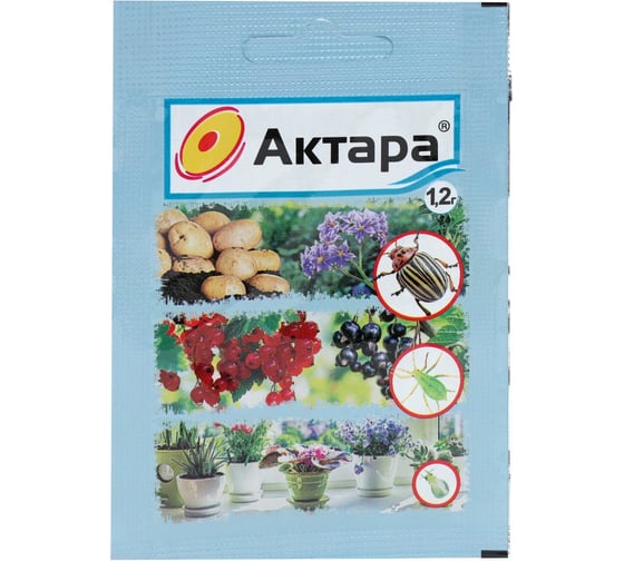 Изображение товара Инсектицид против комплекса вредителей Ваше Хозяйство Актара ВДГ, сухой порошок 1,2 г 4680028949664