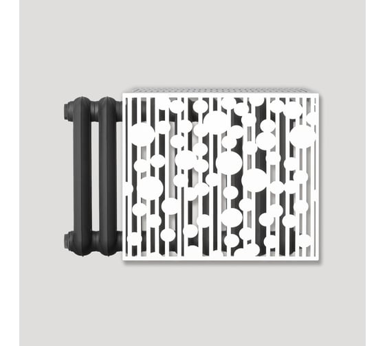 Изображение товара Экран на чугунный радиатор ООО СКП Круги 63 см (6/7 секц), белый ЭРЧ-015Б