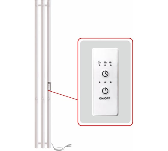 Изображение товара Электрический полотенцесушитель INDIGO Style 3 (electro) 120/13 (скр.монтаж, унив.подкл.R/L, Белый матовый) LSE120-13WMRt