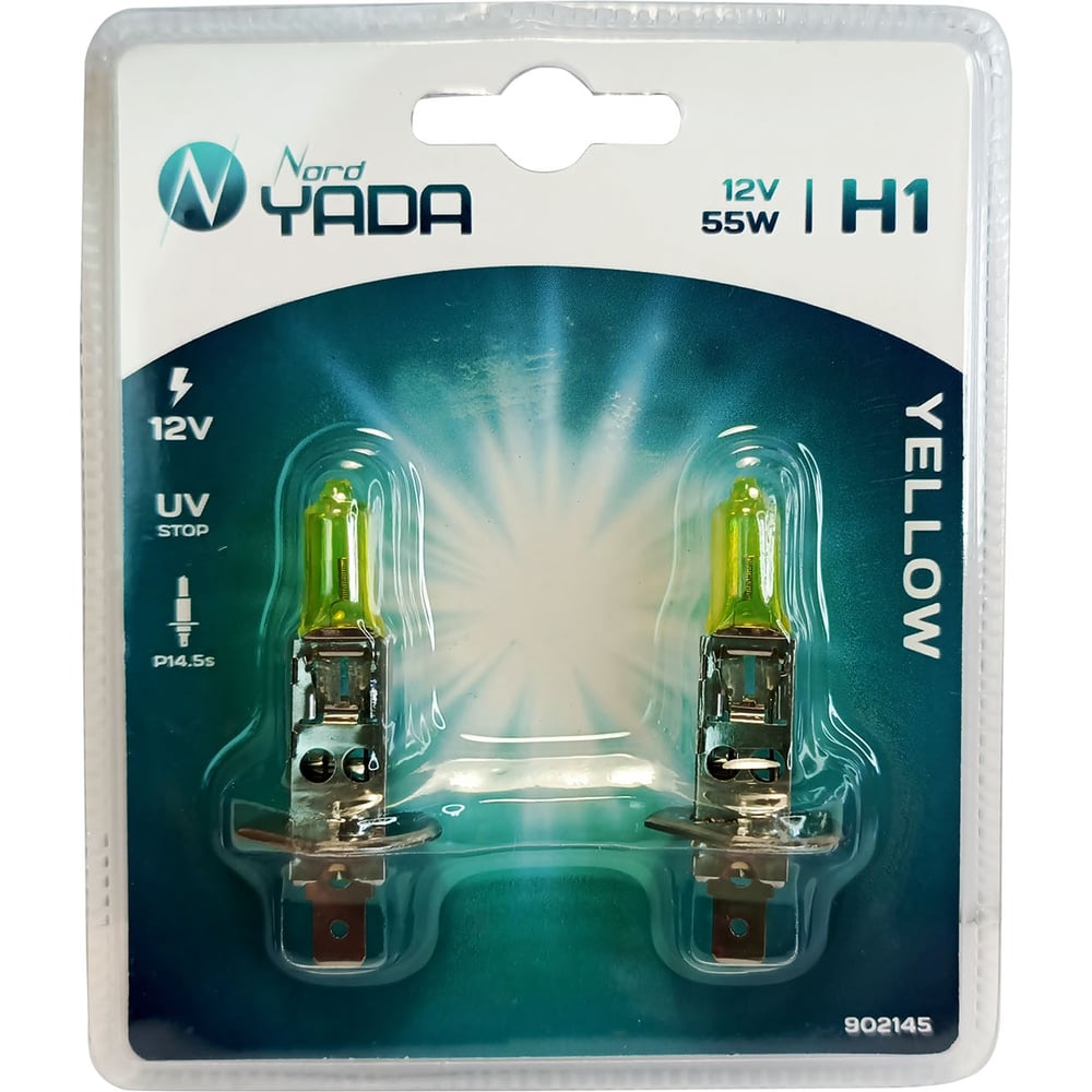 Изображение товара Лампа Nord-Yada H1 12V 55W YELLOW 2шт блистер