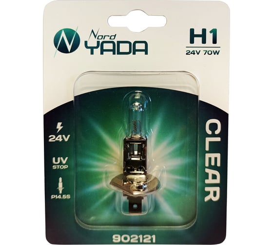 Изображение товара Лампа Nord-Yada H1 24V 70W CLEAR 1 шт блистер TM Nord YADA 902121