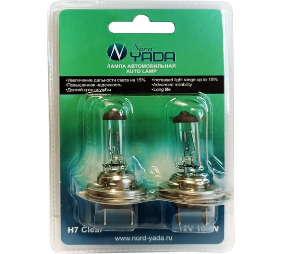 Изображение товара Лампа Nord-Yada H7 12V100W CLEAR 2шт, блистер TM Nord YADA 903164