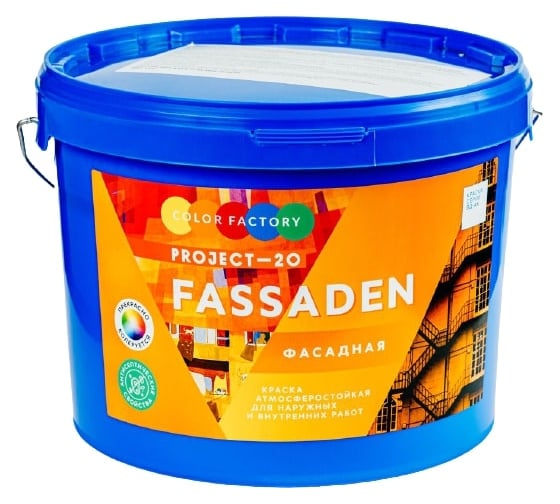 Изображение товара Краска ФАБРИКА ЦВЕТА ВД-АК-Project-20 фасадная супербелая Fassaden 14 кг ТД000003351