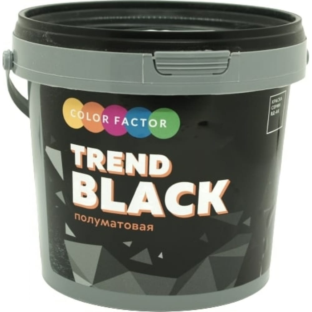 фото Краска фабрика цвета износостойкая черная полуматовая eu black 2,5 кг тд000004117