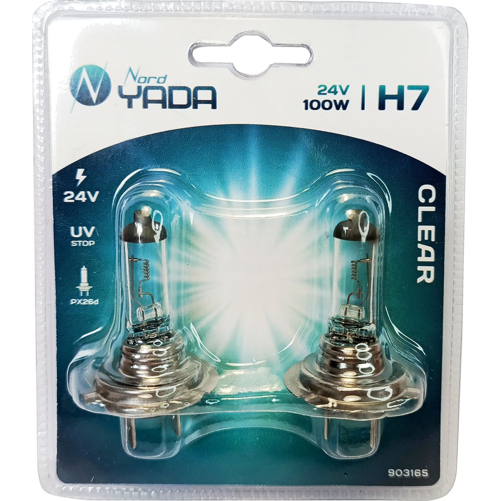 Изображение товара Лампа автомобильная H7 24V 100W CLEAR 2 шт для фар, лампа галогенная