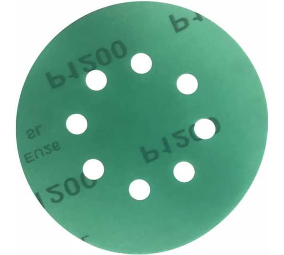 Изображение товара Диск GF444 Micro Green Film 125 мм, 8 отверстий, Р1200, 100 шт Hanko GF444.125.8.1200