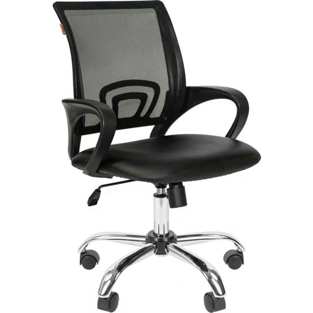 фото Кресло easy chair vtechair-304 tpu кожзам черный/сетка черный, хром 1216342