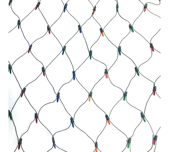 Изображение товара Гирлянда SHLights Сетка 1,5х1 метр 144 светодиода, мульти, контроллер 8 реж. NTLD144C-M