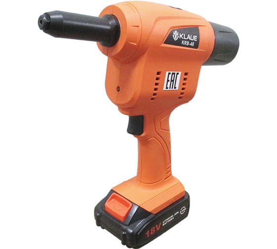 Изображение товара Заклепочник аккумуляторный KLAUE KRB-48 (1 аккумулятор 18В/2,0Ач) УТ000021792