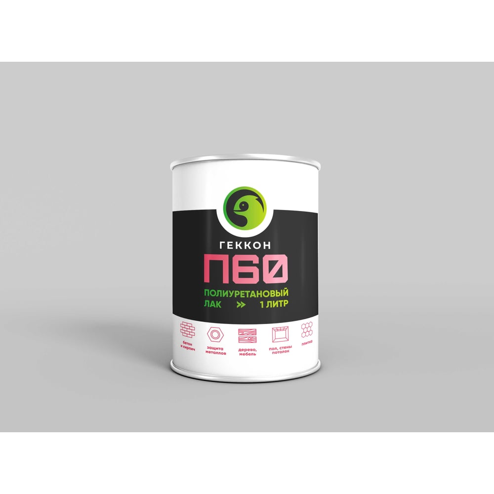 Изображение товара Универсальный глянцевый полиуретановый лак Gekkon П60 1 л