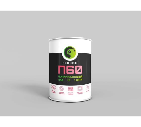 Изображение товара Универсальный глянцевый полиуретановый лак Gekkon Геккон П60 1 л p601