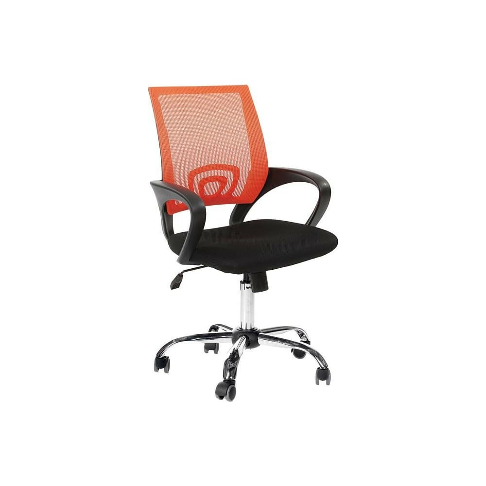 фото Кресло easy chair vtechair-304 tc net ткань черный/сетка оранжевый, хром 941224