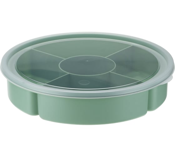 Изображение товара Менажница с крышкой IDEA 5 секций, 4х400 мл+220 мл, фисташковый М 1123 Фисташковый