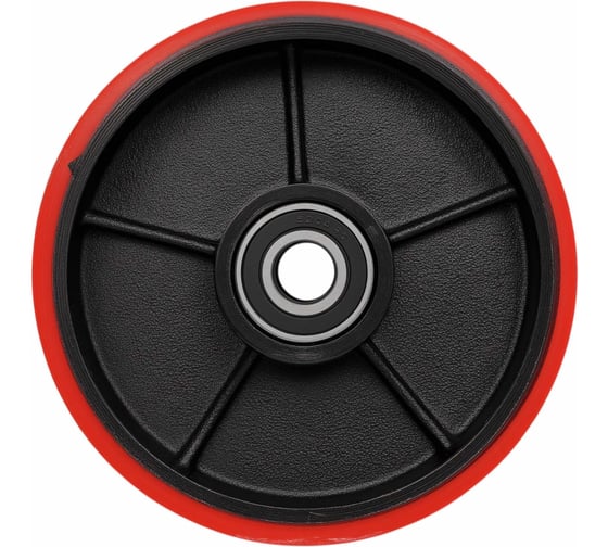 Изображение товара Колесо для гидравлических тележек с шариковым подшипником 180мм ПУ/чугун Gigant G-04-09-09