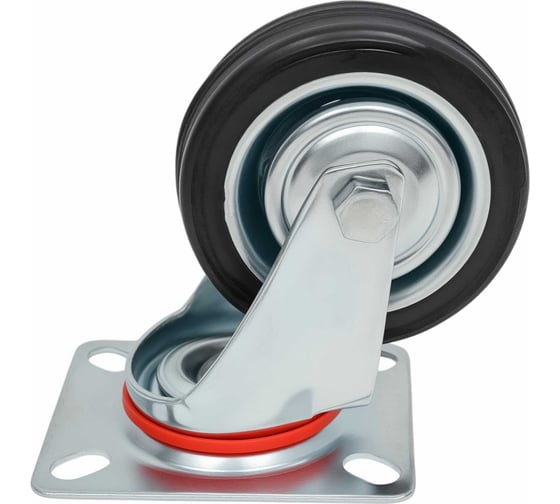 Изображение товара Колесо промышленное поворотное с подшипником 75мм резина/сталь Gigant G-04-09-13