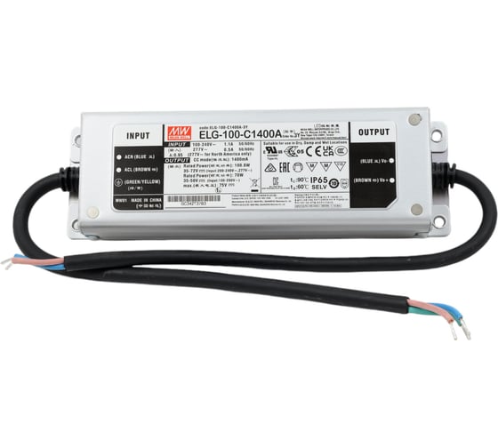 Изображение товара LED-драйвер Mean Well ELG-100-C1400A-3Y AC-DC 100.8Вт Т02600731