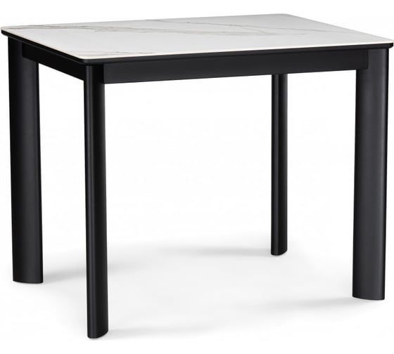 Изображение товара Керамический стол Woodville Кина 90/130х65x76 alpine white/черный 588064