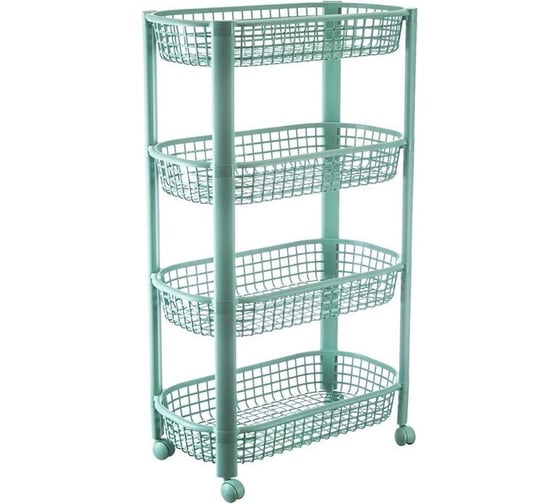 Изображение товара Полка овощная на колесах IDEA (4 секции) Фисташковый М 2731 Фисташковый